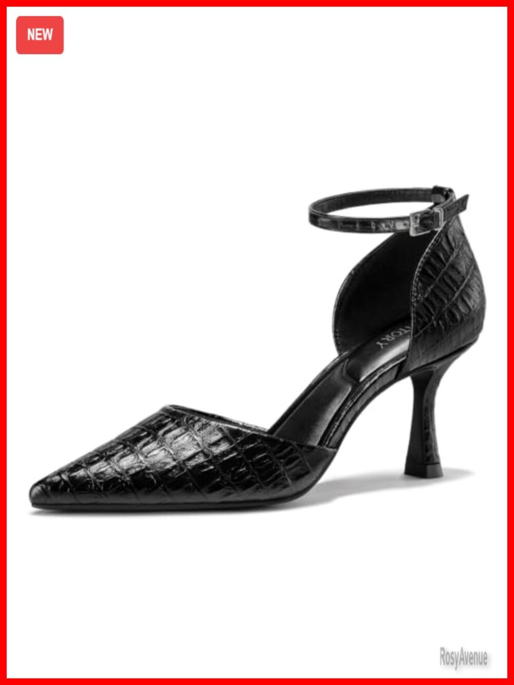 FITORY Women's Pointed Toe Stiletto Heels Ankle Strap Dress Pumps